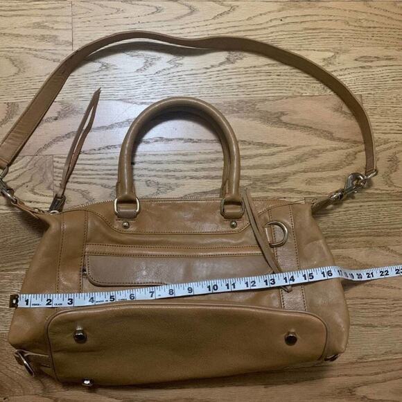 Rebecca Minkoff Womens Tan Leather Zipper Crossbody Satchel Handbag Size OS - Picture 7 of 9
